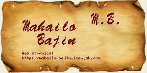 Mahailo Bajin vizit kartica